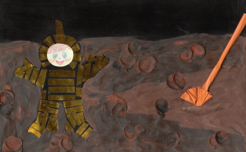 Astronaut exploring the Moon