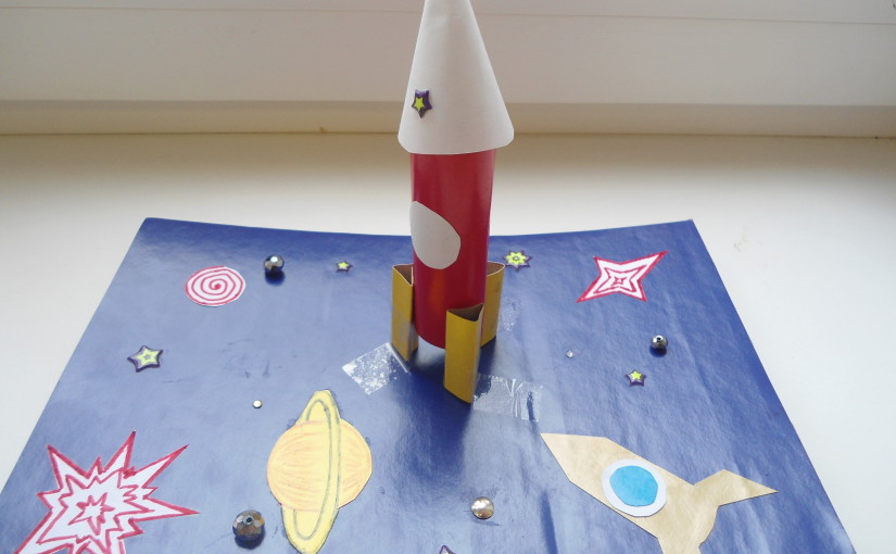 The rocket in space